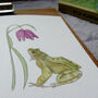 Frog And Fritillary Any Occasion Greetings Card, thumbnail 4 of 5