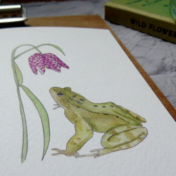 Frog And Fritillary Any Occasion Greetings Card, 4 of 5
