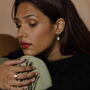 Mother Of Pearl Heart Creole Hoop Earrings, thumbnail 1 of 2