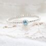 Dainty Sterling Silver Ring With Light Blue Gemstone, thumbnail 2 of 5