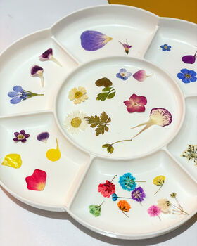 Ear Studs With Pink Flowers In White Lacquer, 8 of 10