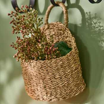 Set Of Two Woven Hanging Storage Baskets, 4 of 6