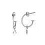 Open Hoop Stud Earrings With Alphabet Charms In Silver, thumbnail 1 of 7