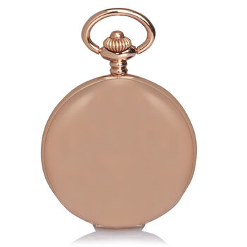 Rose Gold Coloured Steel Personalised Pocket Watch, 5 of 5