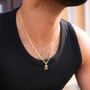 Mens Silver Vintage Black Diamond Pendant Necklace, thumbnail 6 of 12