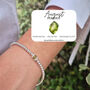Sterling Silver Single Peridot August Bead Birthstone Stretch Bracelet Gift, thumbnail 1 of 6