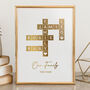 Personalised Family Name Print, Gold Word Tiles, thumbnail 1 of 9