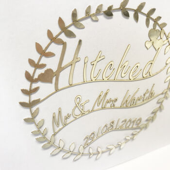Personalised Hitched Wedding Card, 4 of 10