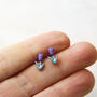 Enamel Tiny Tulip Stud Earrings, thumbnail 1 of 6