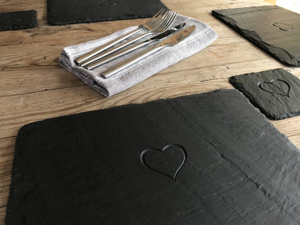 Heart Engraved Country Style Placemats By Grasi