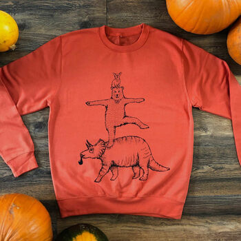 Bear And Triceratops Men's Jumper, 2 of 4