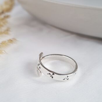 Adjustable Sterling Silver Wishes Wrap Ring, 7 of 8