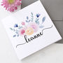 Personalised Watercolour Floral Name On Card, thumbnail 1 of 3