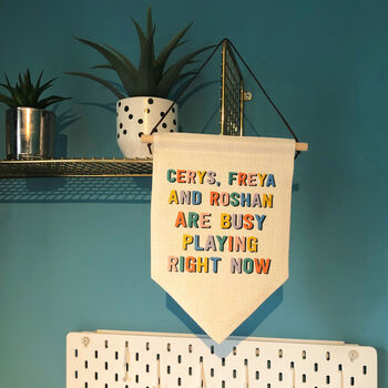 Personalised Children's Play Room Hanging Banner Sign, 5 of 8