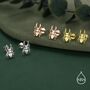 Sterling Silver Stag Beetle 16g Flat Back Stud Earrings, thumbnail 4 of 11