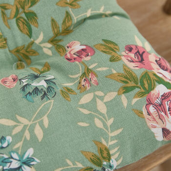 Set Of Two Floral Jardin Seat Pads With Ties, 5 of 6