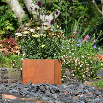 Rusty Square Plant Pot, 2 of 4