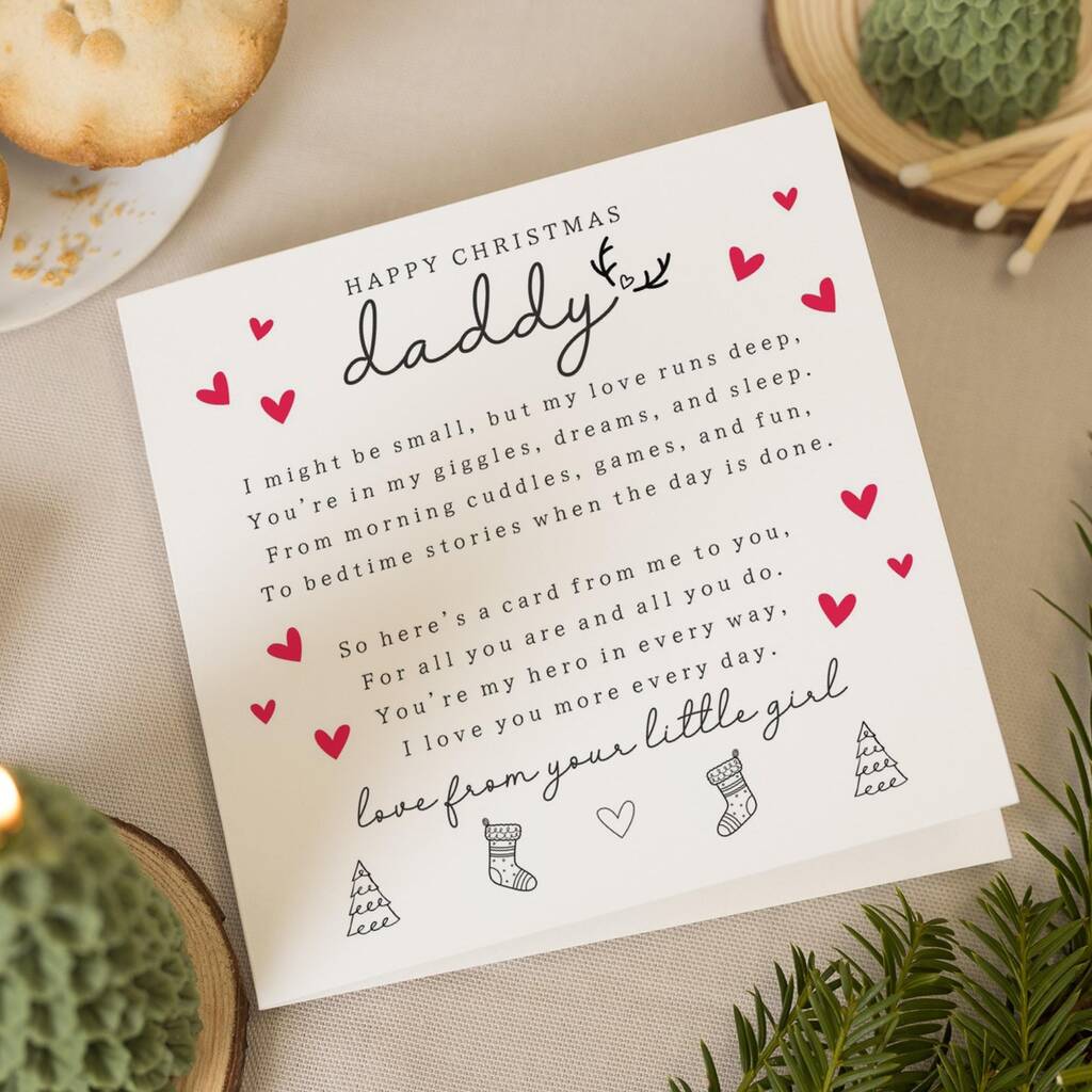 Personalised Daddy Christmas Card From Daughter, 1 of 7