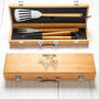 Personalised Cuts Of Beef Wooden BBQ Tool Set, thumbnail 3 of 4