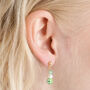 Green Millefiori Flower Drop Earrings In Gold, thumbnail 2 of 4