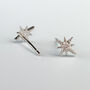 Sterling Silver Crystal Detail Star Stud Earrings, thumbnail 4 of 6