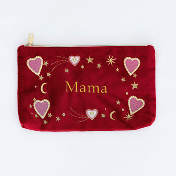 Personalised Embroidered Velvet Make Up Bag Accessories Pouch Christmas Gift, 6 of 9