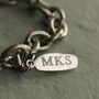 Silver Monogram Chunky Chain Bracelet, thumbnail 1 of 7