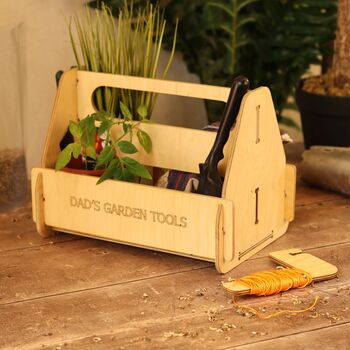 Personalised Wooden Garden Tool Caddy – Gift For Gardener, 6 of 11