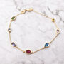 18ct Gold Plated Mixed Multi Coloured Gemstone Bracelet, thumbnail 1 of 5