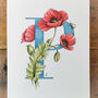 P Is For Poppy Initial Print, Personalised, thumbnail 3 of 7