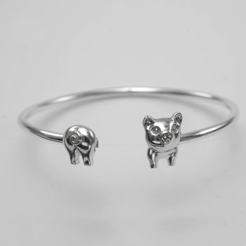 Pig Bangle In Sterling Silver, 3 of 3