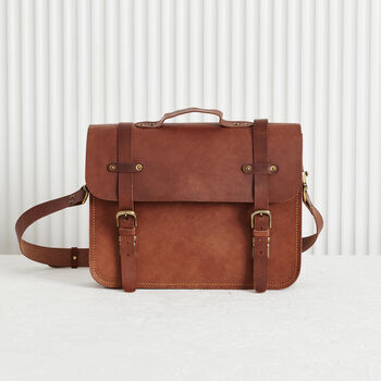 Personalised Leather Laptop Bag With Lifetime Guarantee, 5 of 9