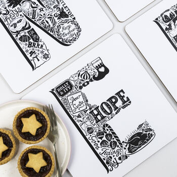 Noel Christmas Placemats Set Of Four, 6 of 7