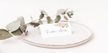 Wedding Place Cards Peach Pink White, 2 of 4