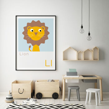 L Is For Lion Children's Animal Alphabet Print, 2 of 2