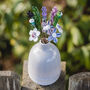 Glass Lavender Bouquet And Grey Ceramic Vase, thumbnail 3 of 10