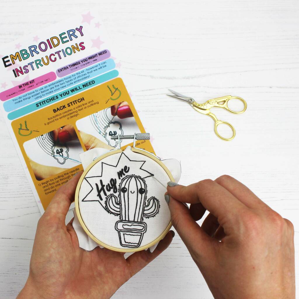 Cactus Embroidery Patch Craft Kit By Ellbie Co.