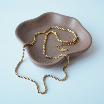 Gold Rope Necklace–18 K Gold Plated Waterproof Chain, 3 of 8