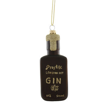 Black And Gold Gin Bottle Xmas Tree Decoration, 2 of 6