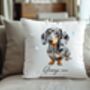 Personalised Dappled Silver Dachshund Hearts Cushion Cover, thumbnail 1 of 2