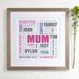 Personalised Mum Square Typographic Word Art, thumbnail 9 of 12