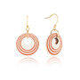 Cream And Orange Geometric Circular Earrings • Gold Plated Sterling Silver Hooks, thumbnail 5 of 9