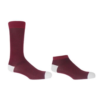 Lux Taylor Burgundy Luxury Crew And Trainer Men’s Socks, 2 of 6