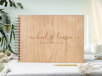 Personalised Wood Wedding Guest Book Alternative, 11 of 12