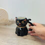 Black Cat Mug Christmas Cat Gift Coffee Mug, thumbnail 4 of 6