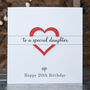 Personalised 20th Birthday Card For Daughter – Special Elegant Keepsake – Handmade Gift For Daughter, Milestone Greeting Card, thumbnail 1 of 4