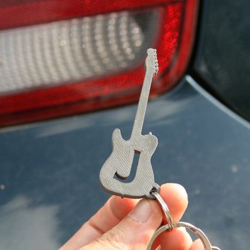 Personalised Initial Guitar And Message Keyring, 2 of 5
