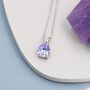 Sterling Silver Alexandrite Purple Blue Pear Cut Cz Necklace, thumbnail 5 of 12