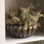 Dark Green Ribbed Decorative Bowl, thumbnail 1 of 4