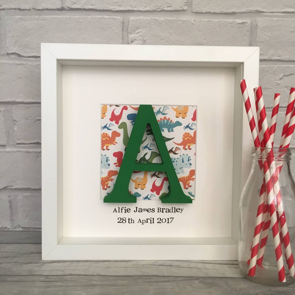 personalised boys wooden letter box frame by alphabet bespoke creations